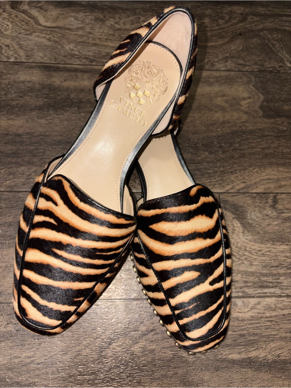 Vince Camuto Tiger-Print D'Orsay Flats